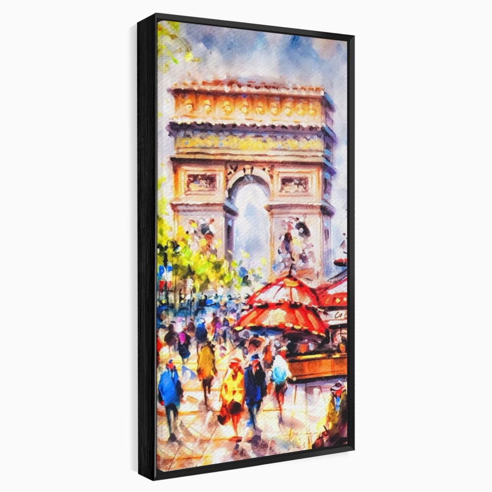 Tablou canvas cu tablou canvas cu arcul de triumf, in rama de aluminiu negru